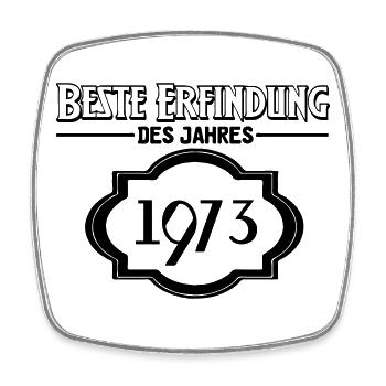 Beste Erfindung des Jahres 1973 Geschenk - Viereckiger Kühlschrankmagnet - Weiß - Vorne