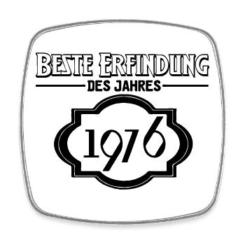 Beste Erfindung des Jahres 1976 Geschenk - Viereckiger Kühlschrankmagnet - Weiß - Vorne