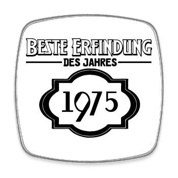 Beste Erfindung des Jahres 1975 Geschenk - Viereckiger Kühlschrankmagnet - Weiß - Vorne