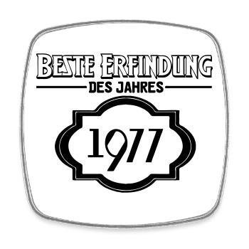 Beste Erfindung des Jahres 1977 Geschenk - Viereckiger Kühlschrankmagnet - Weiß - Vorne