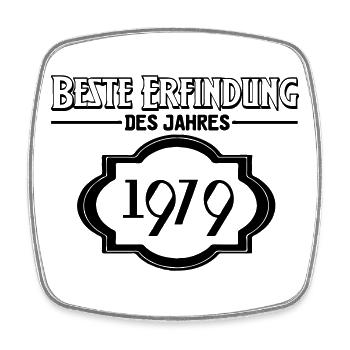 Beste Erfindung des Jahres 1979 Geschenk - Viereckiger Kühlschrankmagnet - Weiß - Vorne