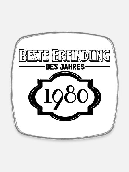 Beste Erfindung des Jahres 1980 Geschenk - Viereckiger Kühlschrankmagnet - Weiß