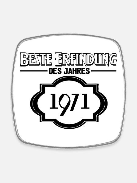 Beste Erfindung des Jahres 1971 Geschenk - Viereckiger Kühlschrankmagnet - Weiß