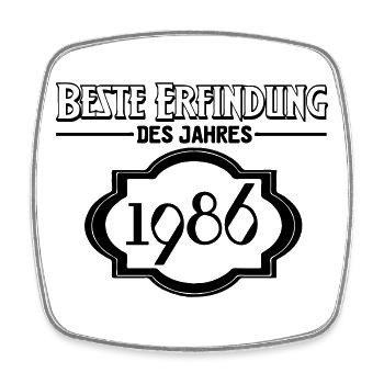 Beste Erfindung des Jahres 1986 Geschenk - Viereckiger Kühlschrankmagnet - Weiß - Vorne