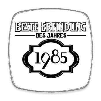 Beste Erfindung des Jahres 1985 Geschenk - Viereckiger Kühlschrankmagnet - Weiß - Vorne