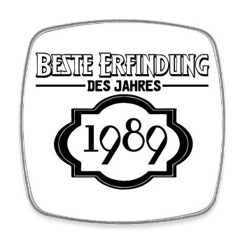 Beste Erfindung des Jahres 1989 Geschenk - Viereckiger Kühlschrankmagnet - Weiß - Vorne