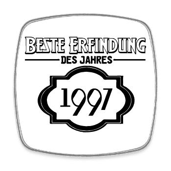 Beste Erfindung des Jahres 1997 Geschenk - Viereckiger Kühlschrankmagnet - Weiß - Vorne