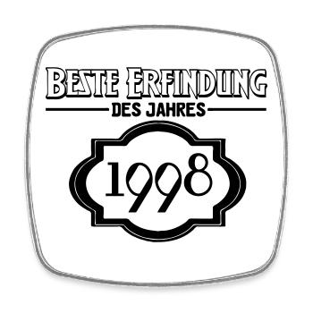 Beste Erfindung des Jahres 1998 Geschenk - Viereckiger Kühlschrankmagnet - Weiß - Vorne