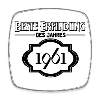Beste Erfindung des Jahres 1961 Geschenk - Viereckiger Kühlschrankmagnet - Weiß - Vorne