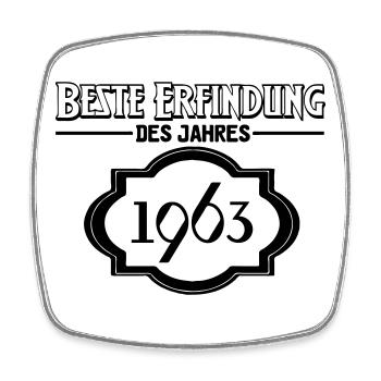 Beste Erfindung des Jahres 1963 Geschenk - Viereckiger Kühlschrankmagnet - Weiß - Vorne