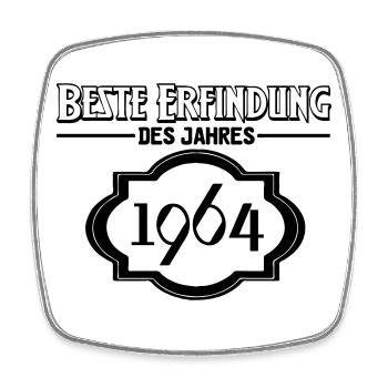 Beste Erfindung des Jahres 1964 Geschenk - Viereckiger Kühlschrankmagnet - Weiß - Vorne