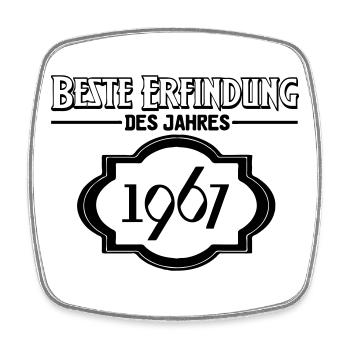 Beste Erfindung des Jahres 1967 Geschenk - Viereckiger Kühlschrankmagnet - Weiß - Vorne