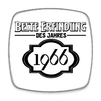 Beste Erfindung des Jahres 1966 Geschenk - Viereckiger Kühlschrankmagnet - Weiß - Vorne