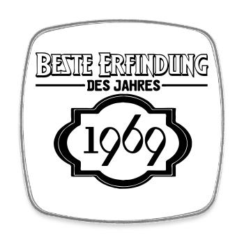 Beste Erfindung des Jahres 1969 Geschenk - Viereckiger Kühlschrankmagnet - Weiß - Vorne