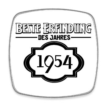 Beste Erfindung des Jahres 1954 Geschenk - Viereckiger Kühlschrankmagnet - Weiß - Vorne
