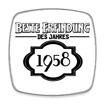 Beste Erfindung des Jahres 1958 Geschenk - Viereckiger Kühlschrankmagnet - Weiß - Vorne