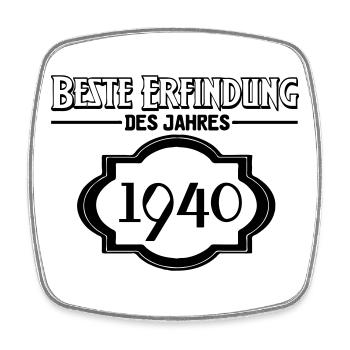 Beste Erfindung des Jahres 1940 Geschenk - Viereckiger Kühlschrankmagnet - Weiß - Vorne