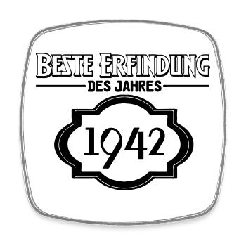 Beste Erfindung des Jahres 1942 Geschenk - Viereckiger Kühlschrankmagnet - Weiß - Vorne