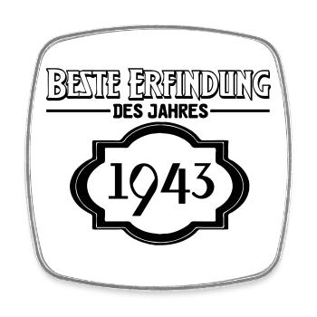 Beste Erfindung des Jahres 1943 Geschenk - Viereckiger Kühlschrankmagnet - Weiß - Vorne