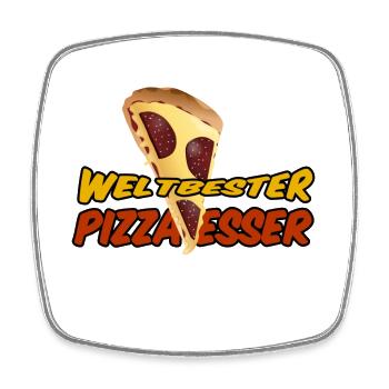 Weltbester Pizza-Esser Pizza, Italien, Geschenk - Viereckiger Kühlschrankmagnet - Weiß - Vorne