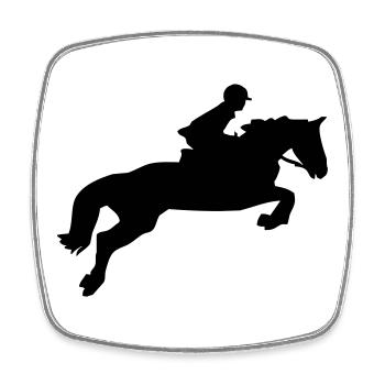 A jumping horse - Square fridge magnet - white - Front