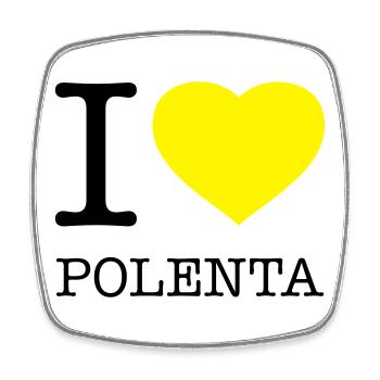I LOVE POLENTA Mais - Viereckiger Kühlschrankmagnet - Weiß - Vorne