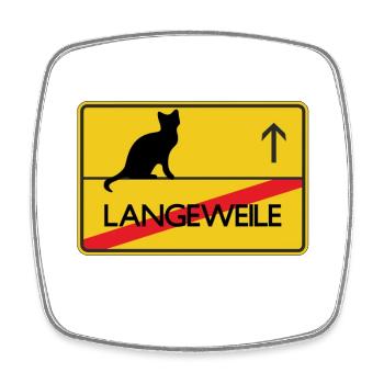 Ortsschild Katze Geschenk - Viereckiger Kühlschrankmagnet - Weiß - Vorne