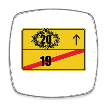 Ortsschild 20. Geburtstag Geschenk - Viereckiger Kühlschrankmagnet - Weiß - Vorne