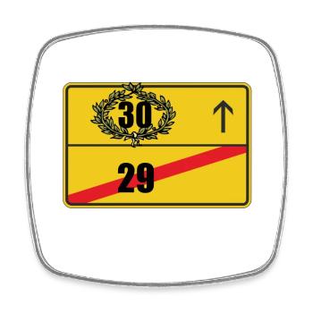 Ortsschild 30. Geburtstag Geschenk - Viereckiger Kühlschrankmagnet - Weiß - Vorne