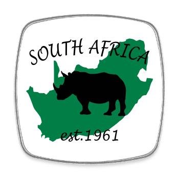 South Africa Design - Square fridge magnet - white - Front
