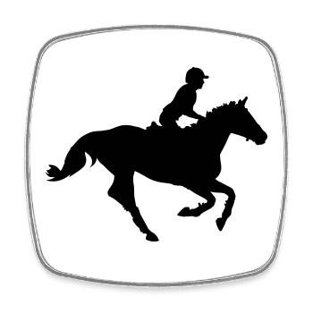 Horse sport - Magnet carré - blanc - Devant