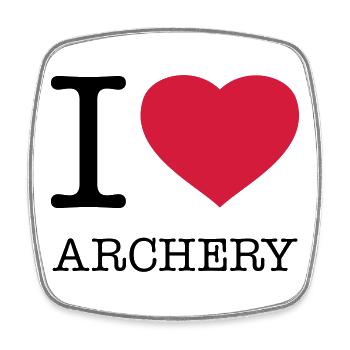 I LOVE ARCHERY Archery Bow and arrow - Square fridge magnet - white - Front