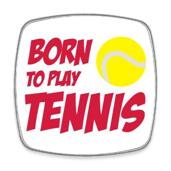 Born To Play Tennis - Magnet carré - blanc - Devant