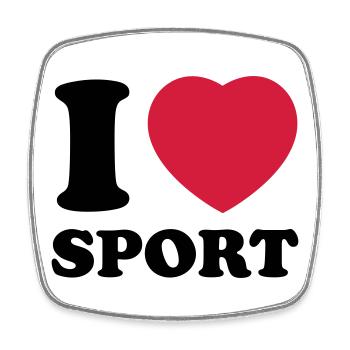 i love sport 2c - Magnet carré - blanc - Devant