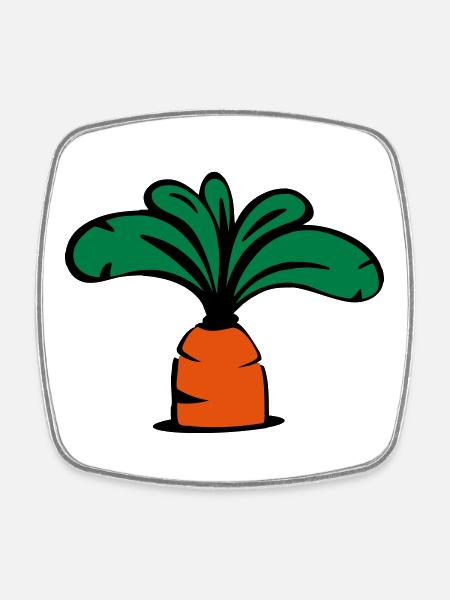 Carrot icon - Square fridge magnet - white