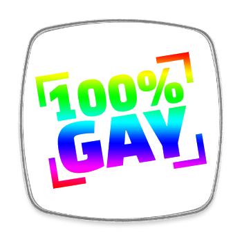 100 Gay / CSD - Viereckiger Kühlschrankmagnet - Weiß - Vorne