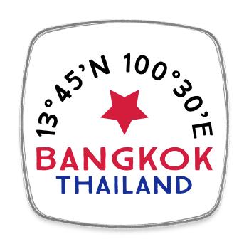 Bangkok - Viereckiger Kühlschrankmagnet - Weiß - Vorne