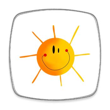 sonne - Viereckiger Kühlschrankmagnet - Weiß - Vorne