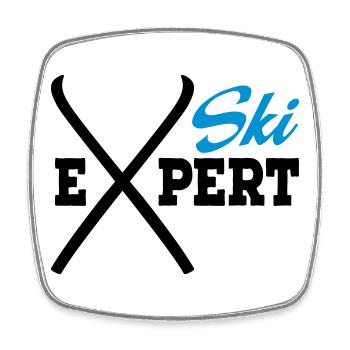 Ski - Viereckiger Kühlschrankmagnet - Weiß - Vorne