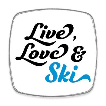 Ski - Viereckiger Kühlschrankmagnet - Weiß - Vorne