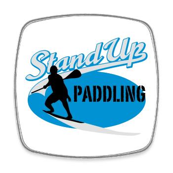 Stand Up Paddling - Viereckiger Kühlschrankmagnet - Weiß - Vorne