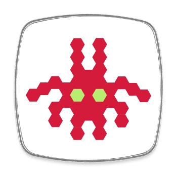 Alien Bug - Square fridge magnet - white - Front