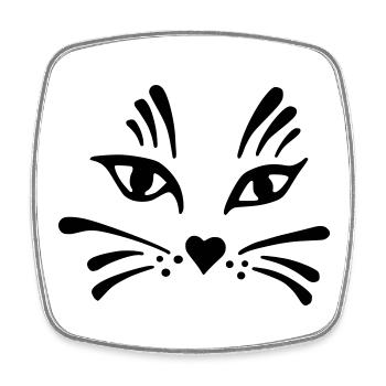 Katze Blume - Viereckiger Kühlschrankmagnet - Weiß - Vorne