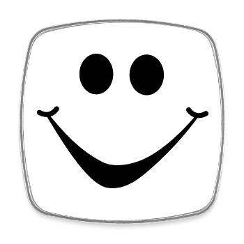smiley1 - Viereckiger Kühlschrankmagnet - Weiß - Vorne