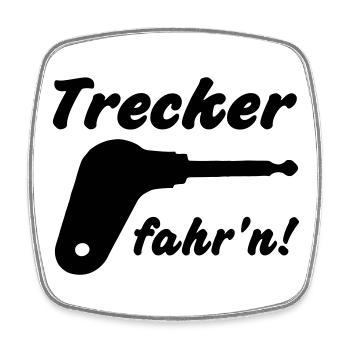 Trecker fahr'n! - Viereckiger Kühlschrankmagnet - Weiß - Vorne
