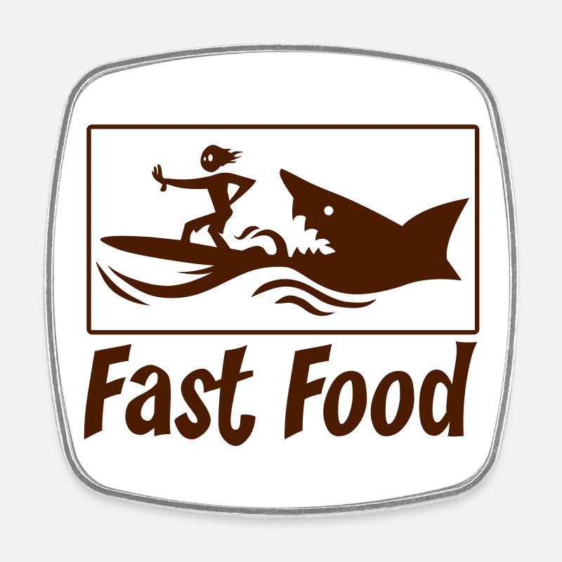 Fast food - Magnet carré - blanc