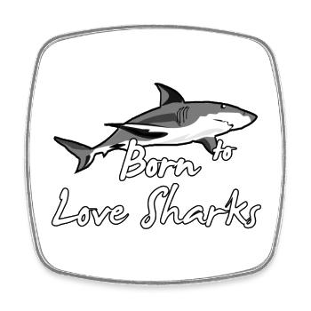 Né pour aimer les requins Requin Requin Animal Love Cadeau - Magnet carré - blanc - Devant