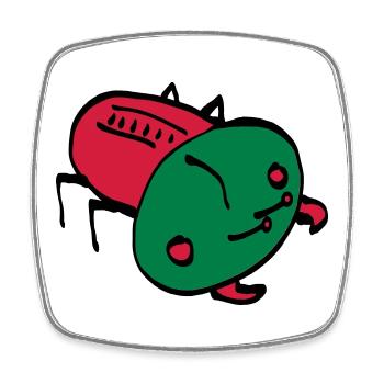 bug color VEKTOR Insekt Krabbeltier - Viereckiger Kühlschrankmagnet - Weiß - Vorne