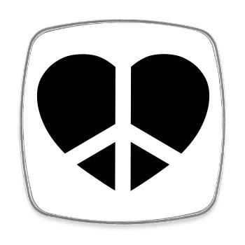 Love & Peace - Square fridge magnet - white - Front