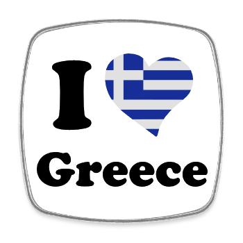 I love Greece - J'aime la Grèce - Magnet carré - blanc - Devant